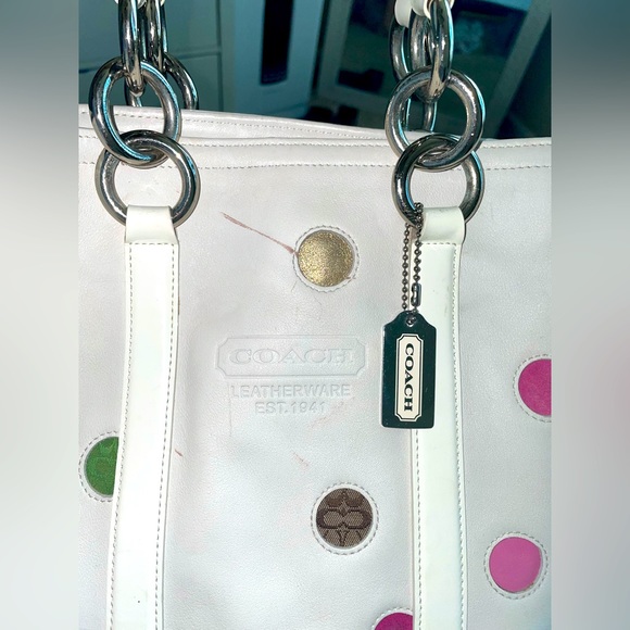 Coach Multicolor Polka Dot Purse Tote Bag JO5Q-9763 - Picture 5 of 7